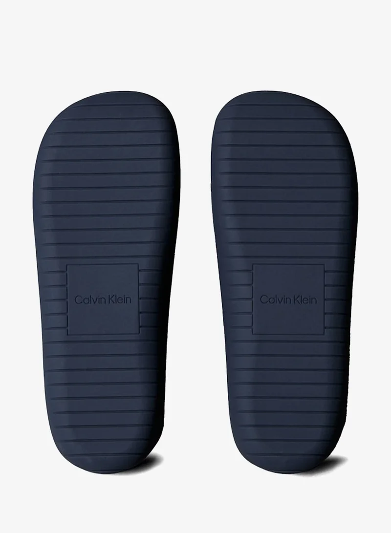 CALVIN KLEIN Navy Matte Jelly Logo Sliders for Men | Best Price UAE